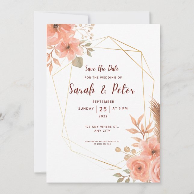 Invitation Elegant Wedding Save The Date Minimal Design (Dos)