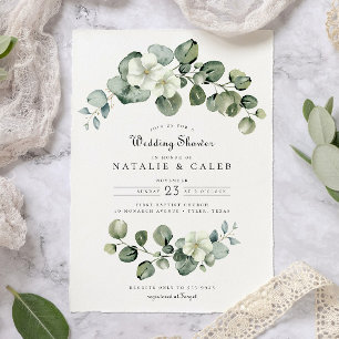 Invitation Elégant Wedding shower de verdure Eucalyptus Arch