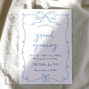 Invitation Elegant Whimsical Bows Blue Business Ouverture de 
