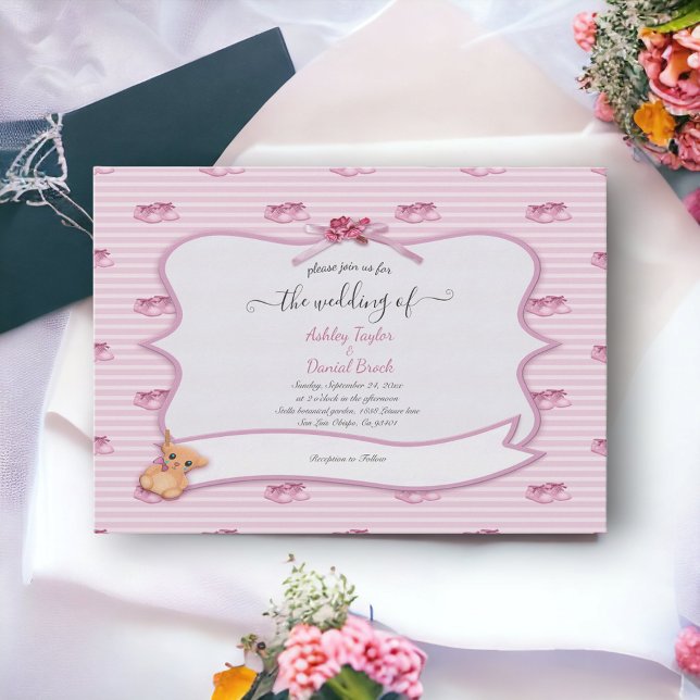 Invitation Elégant Whimsical Décoratif Rose Mariage moderne (Créateur téléchargé)