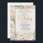 Invitation Elégant White et Peach Peony 70e anniversaire<br><div class="desc">Elégant White and Peach Peony Invitation pour les femmes 70e anniversaire. Il Est Facile De Changer L'Exemple De Texte En Vous Propre En Cliquant Sur Personnaliser. Cliquez Sur Personnaliser/Modifier Avec L'Outil De Création Pour Modifier Le Type De Police, La Couleur De Police, La Taille De Police, Ou Pour Ajouter/Supprimer/Modifier Le...</div>