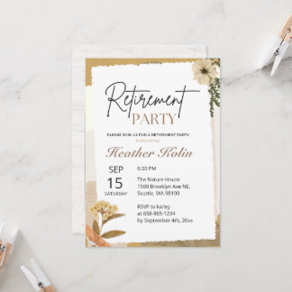 Invitation Elegant Wild Floral Retirement Party Arch Photo