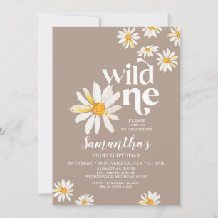 Invitation Elégant Wild Un Anniversaire Boho Daisy Flowers