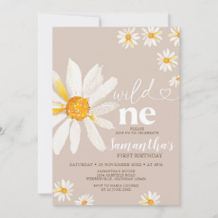 Invitation Elégant Wild Un Anniversaire Boho Daisy Flowers