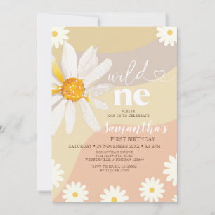 Invitation Elégant Wild Un Anniversaire Boho Daisy Flowers