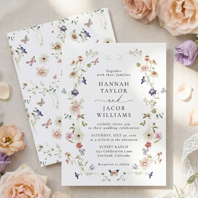 Invitation Elegant Wildflower Floral Wedding (Créateur téléchargé)