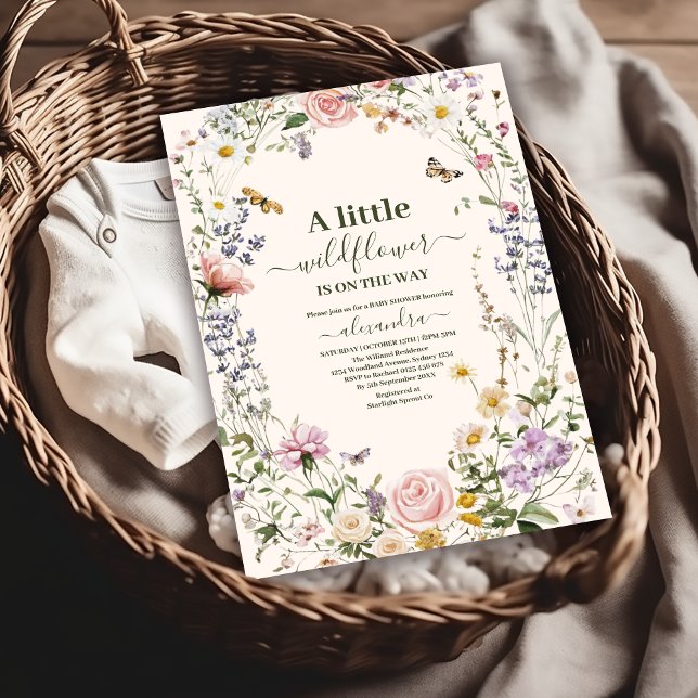 Invitation Elegant Wildflower Meadow Baby Shower (Créateur téléchargé)