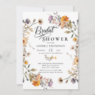 Invitation Elegant Wildflower   Réception de mariage script