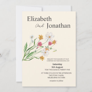 Invitation Elegant Wildflower Wedding Invite 