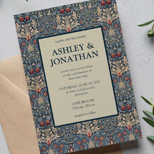 Invitation Élégant William Morris Snakeshead Motif Mariage