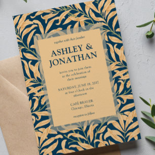 Invitation Élégant William Morris Willow Motif Mariage