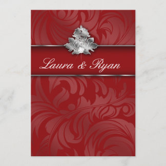 Invitation Élégant Xmas Mariage en feuille de diamant araigné