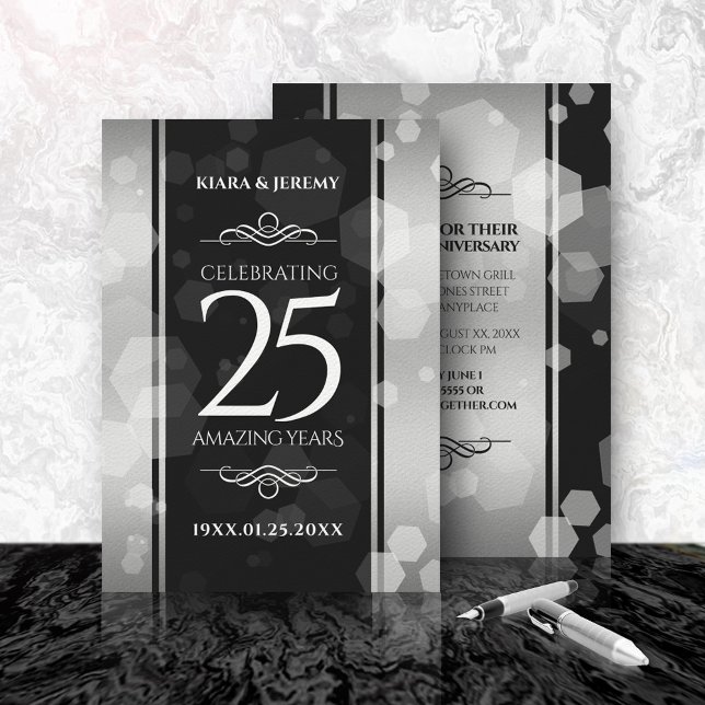 Invitation Élégante 25e Anniversaire de Mariage Argent (Créateur téléchargé)
