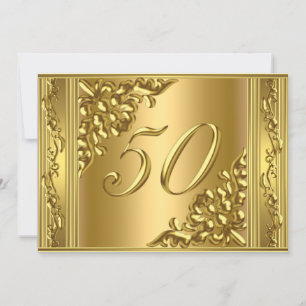 Invitation Élégante 50e anniversaire de la fête Gold Golden 5
