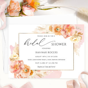 Invitation Élégante à la douche nuptiale rose