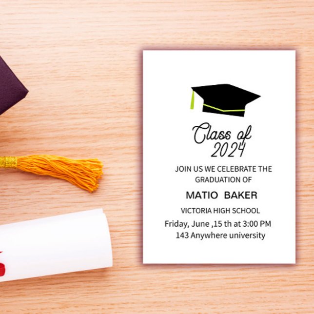 Invitation élégante à la fête de remise des diplôm (Créateur téléchargé)