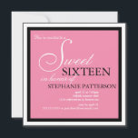 Invitation élégante à l'Sweet sixteen rose<br><div class="desc">Une belle invitation à la fête élégante dans un joli teint de rose.</div>