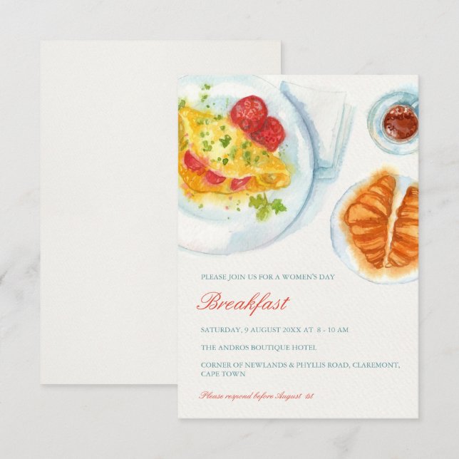 Invitation élégante à un petit-déjeuner d'affaires (Devant / Derrière)