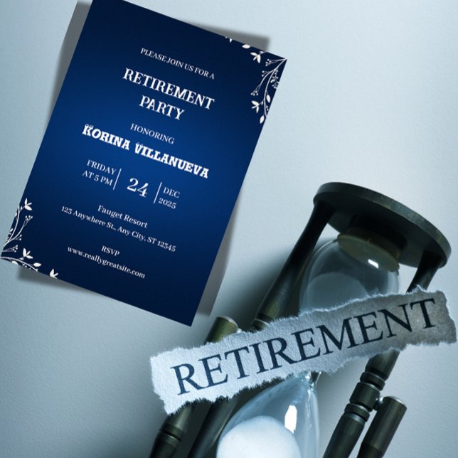 Invitation élégante à une fête de retraite  (Celebrate their next chapter! Elegant, editable retirement party invite. Personalize instantly.)