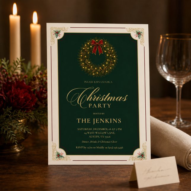 Invitation élégante à une soirée de Noël | Invitat (Créateur téléchargé)