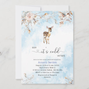 Invitation Elégante aquarelle bébé il fait froid dehors Bébé