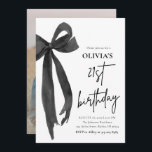Invitation Elégante aquarelle Black Bow 21e fête d'anniversai<br><div class="desc">Fêtez vos 21 ans de style avec ces invitations chic et sophistiquées ! 🎀 Présentant un design minimaliste d'aquarelle à arc noir, ces élégants invitations donnent le ton d'une fête d'anniversaire glamour et inoubliable. Parfaits pour une coquette, une cravate noire ou une soirée moderne, ils apportent une touche de luxe...</div>