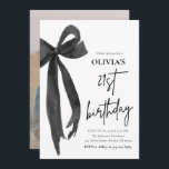 Invitation Elégante aquarelle Black Bow 21e fête d'anniversai<br><div class="desc">Fêtez vos 21 ans de style avec ces invitations chic et sophistiquées ! 🎀 Présentant un design minimaliste d'aquarelle à arc noir, ces élégants invitations donnent le ton d'une fête d'anniversaire glamour et inoubliable. Parfaits pour une coquette, une cravate noire ou une soirée moderne, ils apportent une touche de luxe...</div>