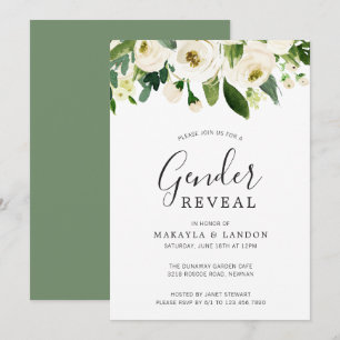 Invitation Elégante aquarelle blanche Floral Genre Reveillez