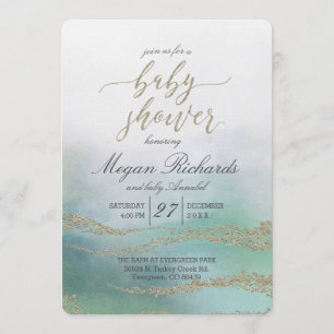 Invitation Elégante aquarelle dans Ocean Baby shower Invitati