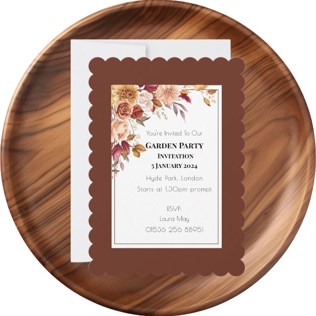 Invitation Elégante aquarelle d'automne Mariage Floral (Elegant Autumn Watercolor Floral Wedding Party Supplies)