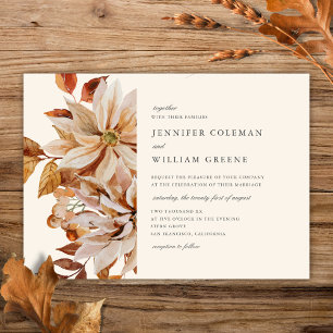Invitation Elégante aquarelle d'automne Mariage Floral