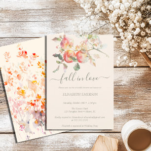Invitation Elégante aquarelle de automne Pommes et fleurs