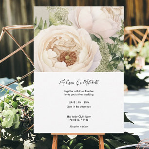 Invitation Elégante aquarelle de bouquet de fleurs blanches
