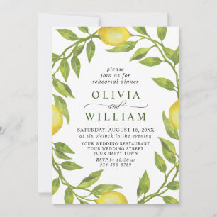 Invitation Elégante aquarelle de citron verdure REHEARSAL DÎN
