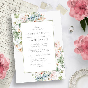 Invitation Elégante aquarelle de printemps Mariage de frontiè