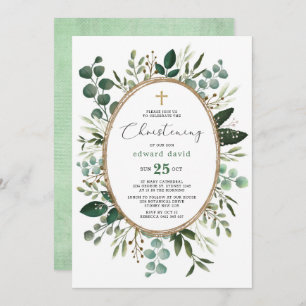 Invitation Elégante aquarelle Eucalyptus Verdure