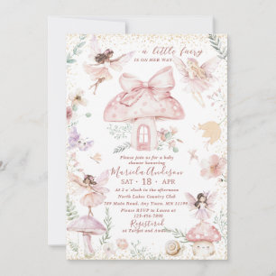Invitation Elégante aquarelle Fairy Fleur sauvage Jardin bébé