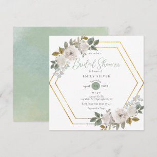 Invitation Elégante aquarelle Fête des mariées d'armature flo