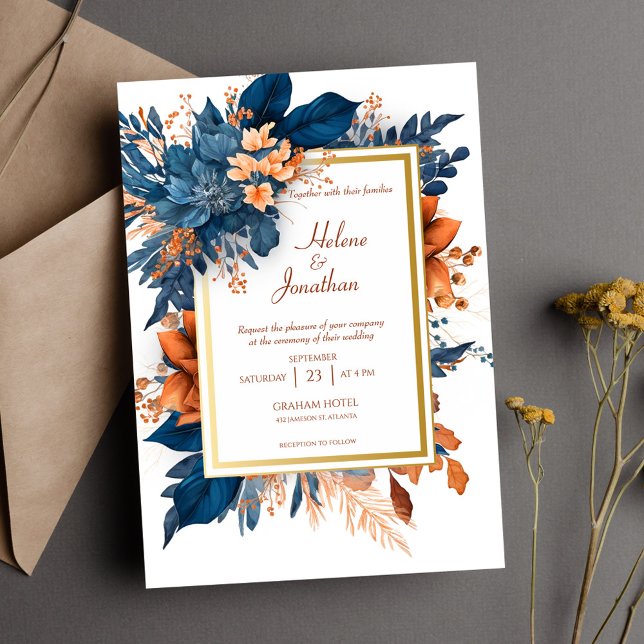Invitation Elégante aquarelle Floral Boho Garden Mariage (Elegant Watercolor Floral Boho Garden Wedding Invitation)