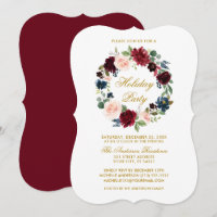 Elégante aquarelle Floral Fête Or BR