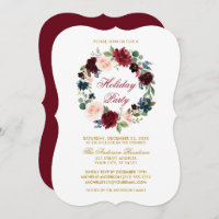 Elégante aquarelle Floral Holiday Party Bracket R