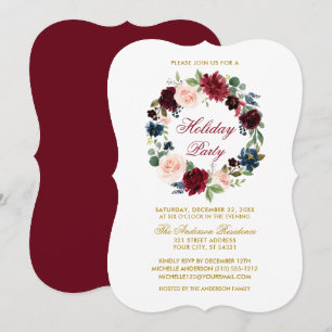 Invitation Elégante aquarelle Floral Holiday Party Bracket R