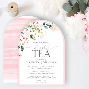 Invitation Elégante aquarelle Floral Tea rose Douche I