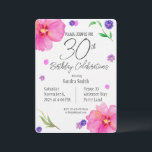 Invitation Elégante aquarelle florale 30e anniversaire Invita<br><div class="desc">Célébrez un jalon avec cette élégante invitation à fleur d'aquarelle de 30e anniversaire, avec un beau design floral peint à la main sur un papier d'aquarelle texturé arrière - plan pour une touche artistique unique. Idéal pour une célébration élégante et mémorable, cet invitation propose un texte entièrement modifiable pour vous...</div>
