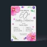 Invitation Elégante aquarelle florale 60e anniversaire Invita<br><div class="desc">Célébrez un jalon avec cette élégante invitation à 60e anniversaire aquarelle florale, avec un beau design floral peint à la main sur un papier d'aquarelle texturé arrière - plan pour une touche artistique unique. Idéal pour une célébration élégante et mémorable, cet invitation propose un texte entièrement modifiable pour vous permettre...</div>