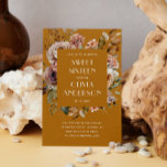 Invitation Elégante aquarelle florale moutarde orange doux 16<br><div class="desc">Elégante aquarelle chute florale Sweet 16 invitation dans les tons de moutarde,  de couleur sable orange et ocre. Veuillez me contacter si vous avez besoin d'autres articles.</div>