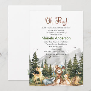 Invitation Elégante aquarelle Garçon Aventure Commencer Baby