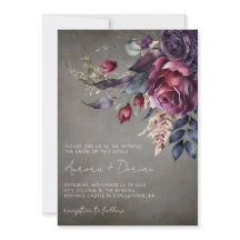 Elégante aquarelle gothique Mariage floral
