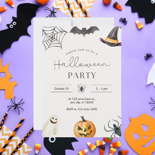 Invitation Elégante aquarelle Halloween