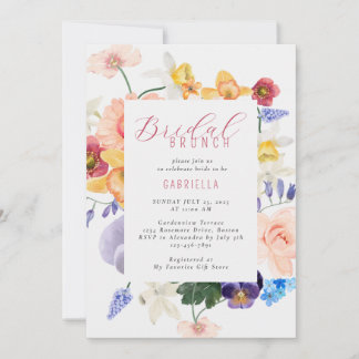 Invitation Elégante aquarelle jardin Florales Fête des mariée